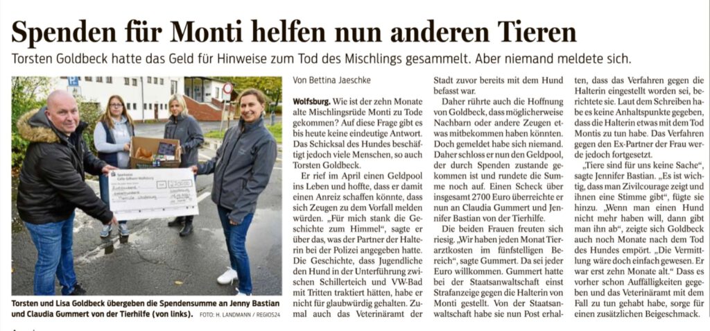 Spendenübergabe Monti