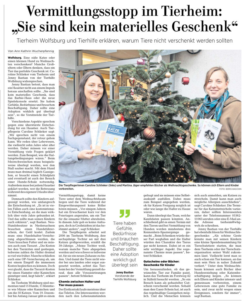 Tiere sind keine Geschenke